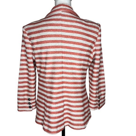 Cartonnier Red and White Stripe Blazer Size S - Picture 3 of 7